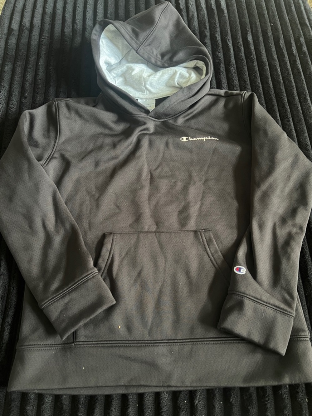 Champion Black Hoodie with Light Gray Lining